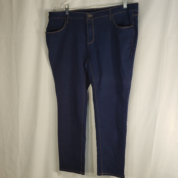 Faded Glory Blue Petite Straight Leg Jeans Plus Size 18P - Picture 1 of 6